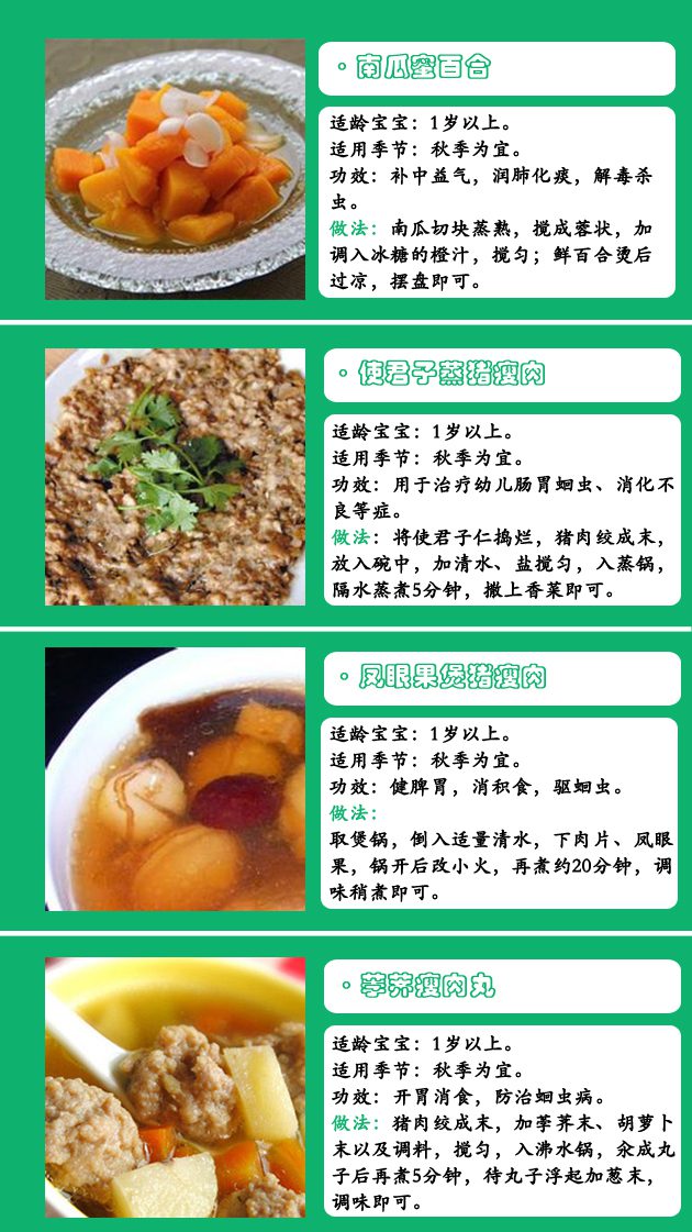 每日食谱17·秋季驱蛔虫最佳食谱-安全技术质量